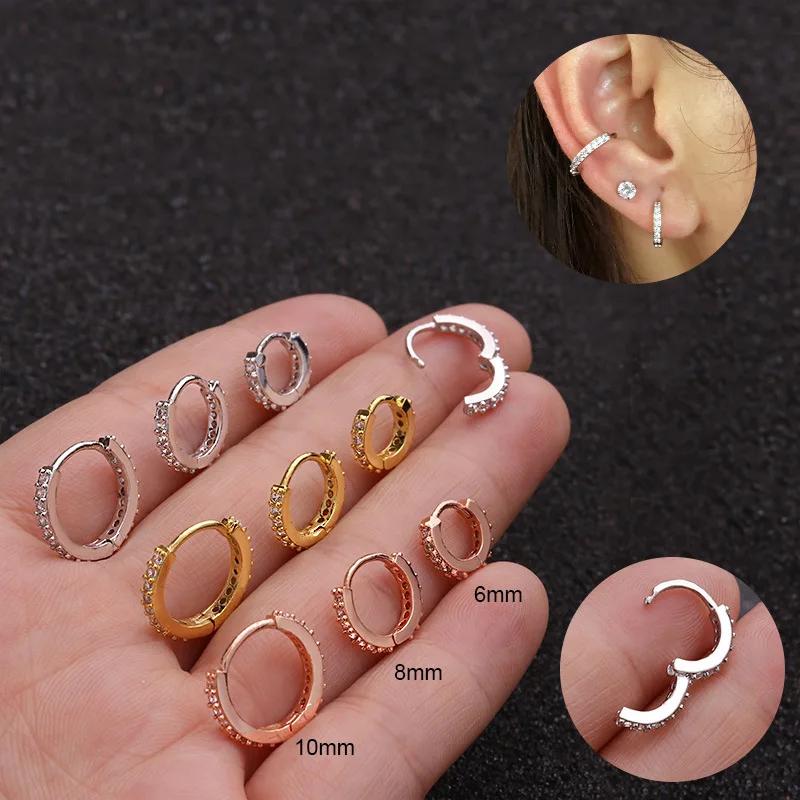 6mm/8mm/10mm Ƽ ÷ Cz   Ͱ 1 ,  ︯ Tragus Daith Conch Rook snag Ear Piercing Jewelry